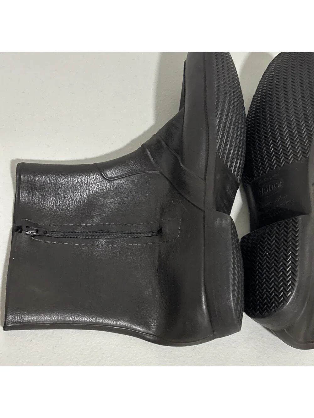 TOTES RUBBER BOOT OVERSHOE Large Galoshes Waterproof Zips